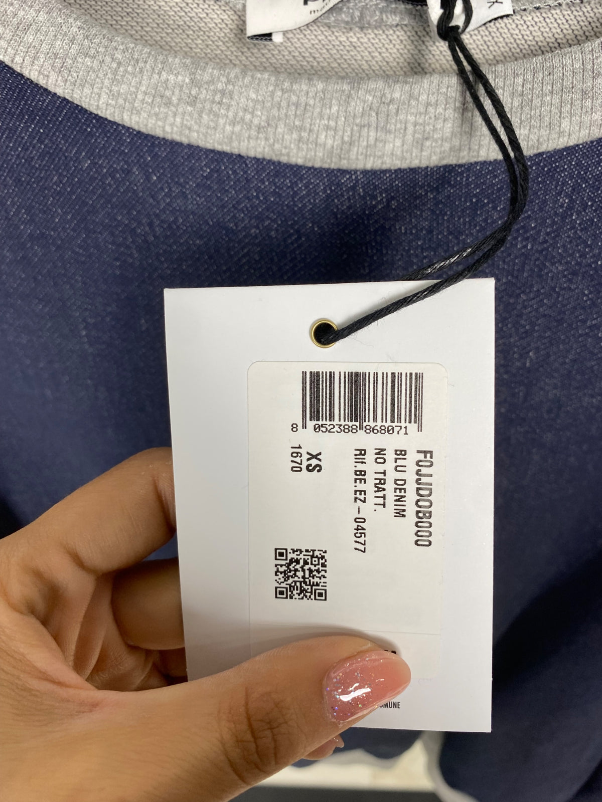 Felpa girocollo PLEASE XS Blue