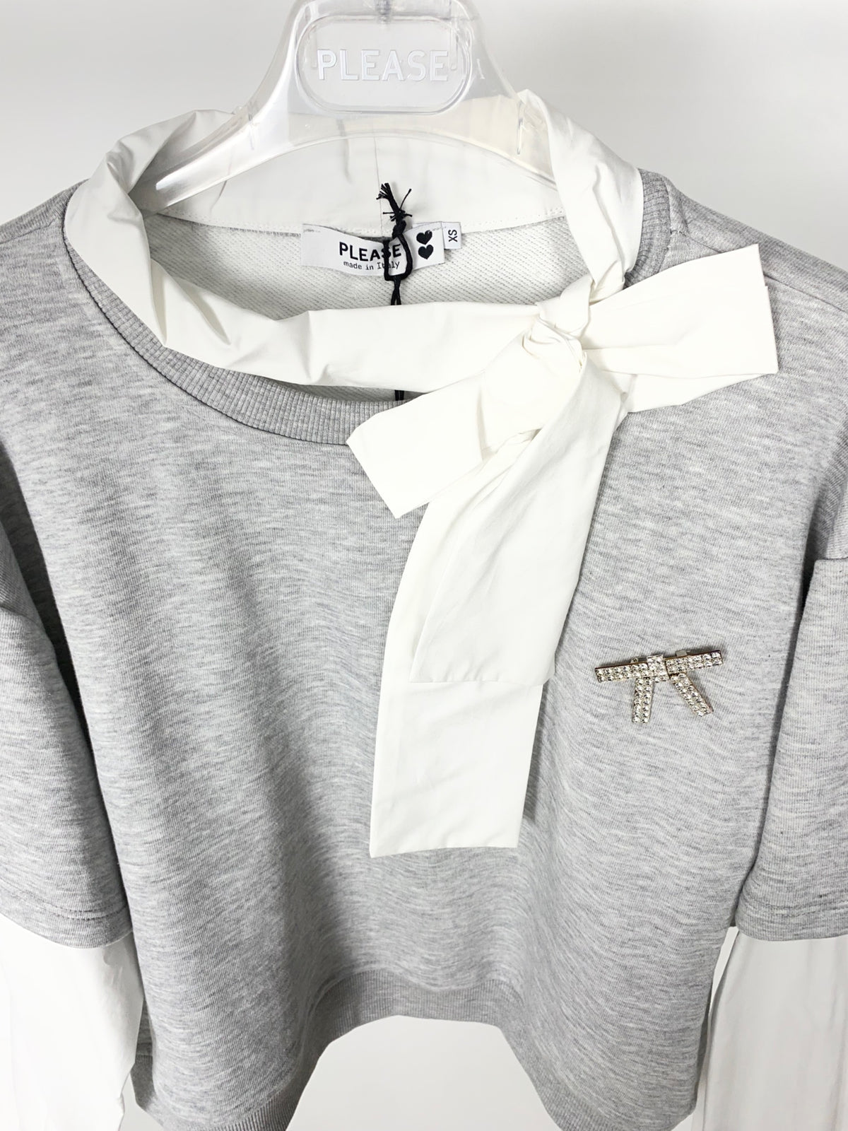 Felpa girocollo PLEASE XS Grigio