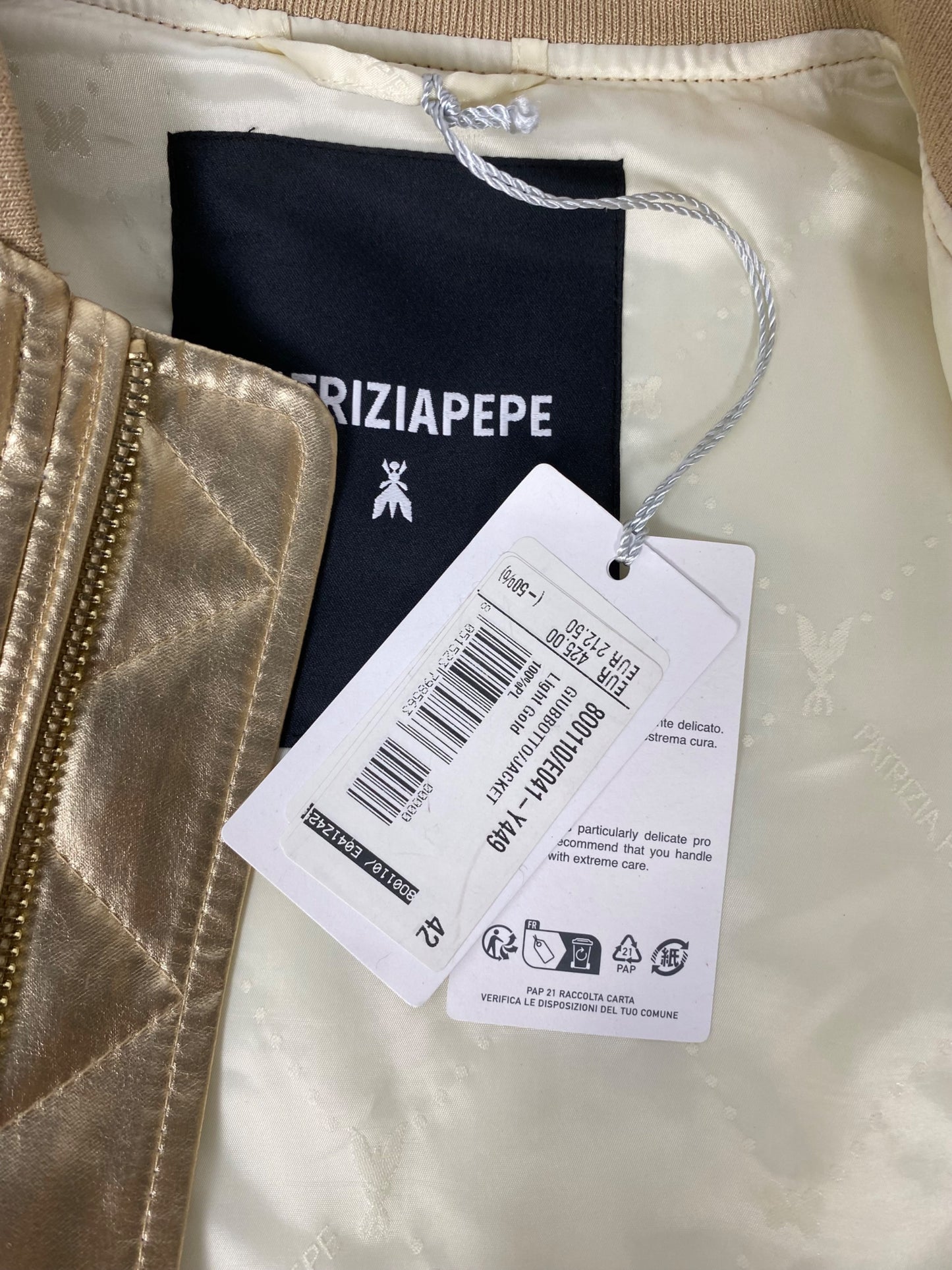 Giubbotti Patrizia Pepe 42 Oro