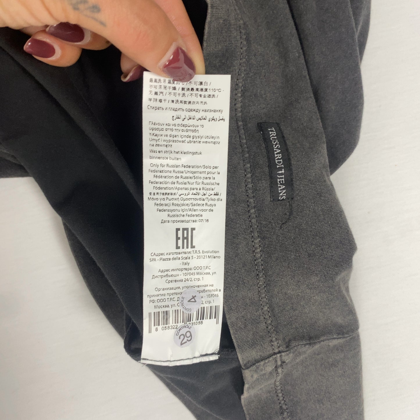T-shirt Trussardi jeans 3XL Grigio