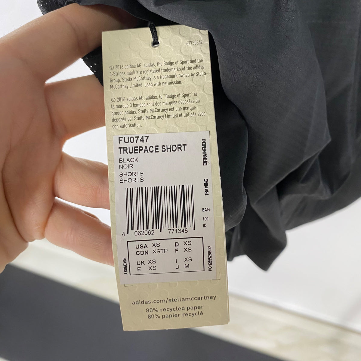 Short Adidas X stella Mccarteny XS Nero